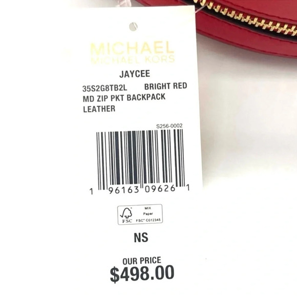 Michael Kors Jaycee Medium Backpack Red/Gold (NWT) - Picture 7 of 7